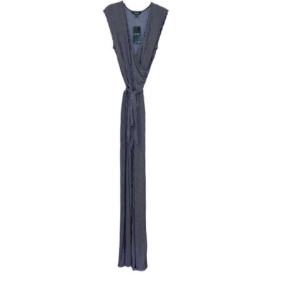 Lauren Ralph Lauren Navy & White striped jumpsuit sz.M NWT - Picture 2 of 3